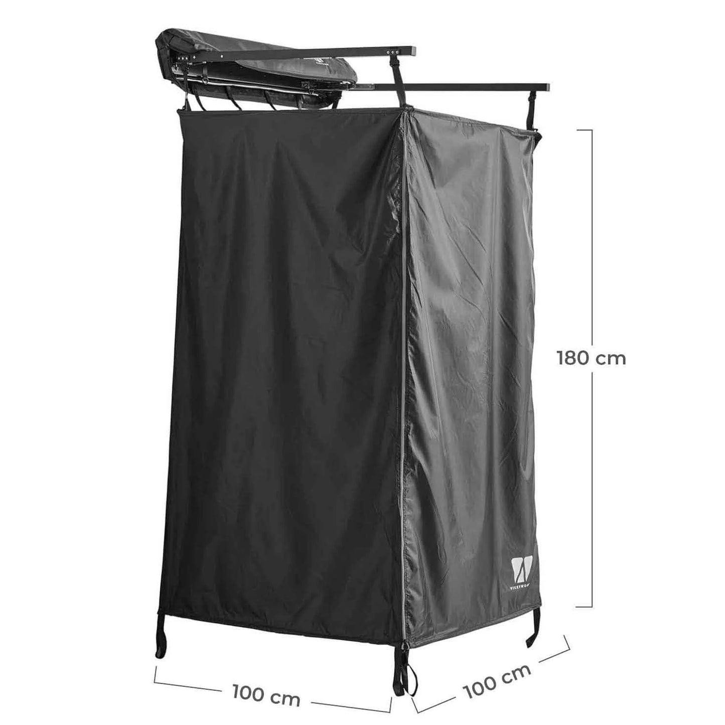 Duschzelt mit Regenhaube 100cm schwarz Vickywood