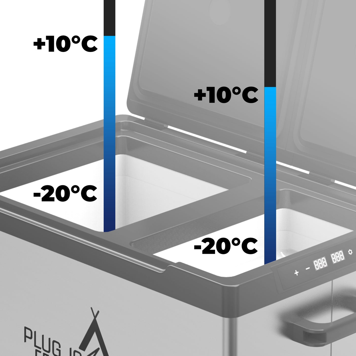 DUAL IceCube Plug-in Festivals Kompressorkühlbox 2 Kühlbereiche mit App-Steuerung