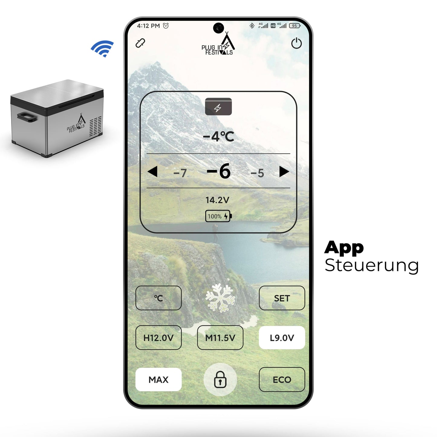 DUAL IceCube Plug-in Festivals Kompressorkühlbox 2 Kühlbereiche mit App-Steuerung